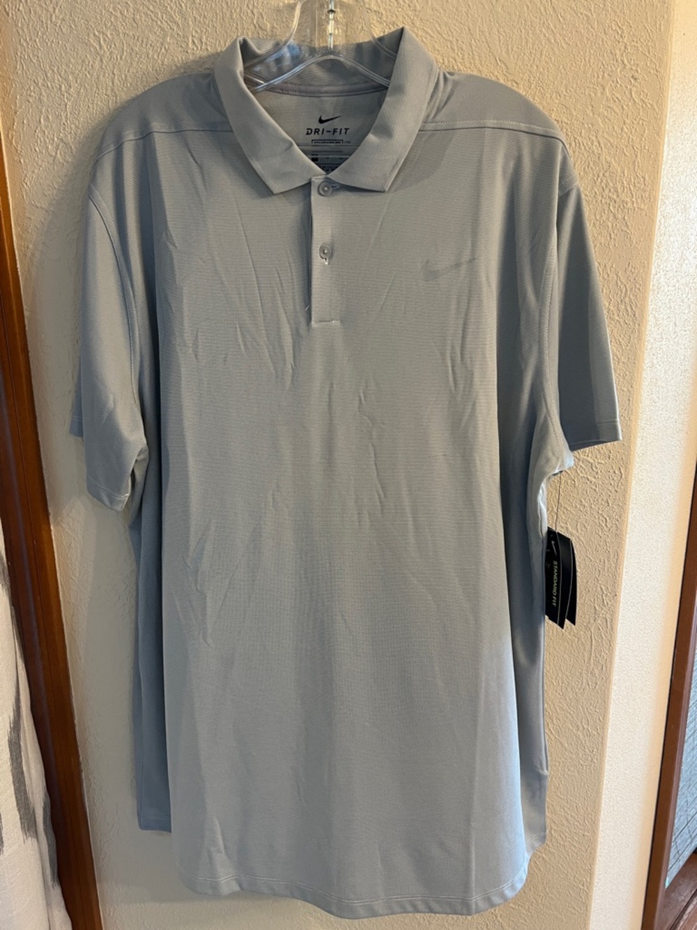 Nike Men's Polo Shirt - Light Gray with Gray Swoosh size XL